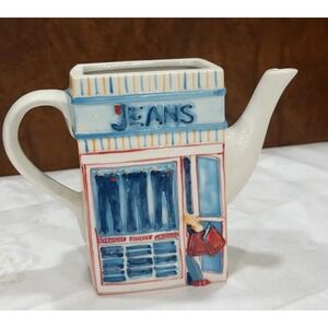 MSRF Inc Designer Studio Jeans Ceramic Teapot